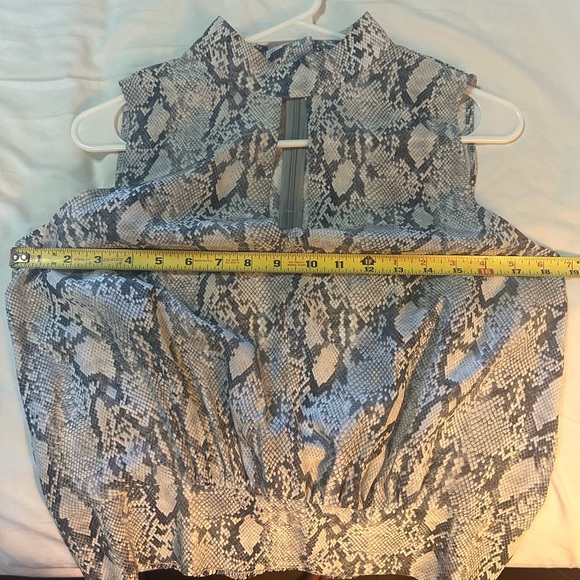 Frame Stylish Python Silk Sleeveless top with keyhole front. Chic and Lux style. - Picture 8 of 9